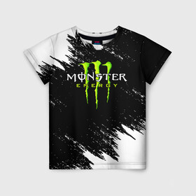 Детская футболка 3D с принтом MONSTER ENERGY  в Петрозаводске, 100% гипоаллергенный полиэфир | прямой крой, круглый вырез горловины, длина до линии бедер, чуть спущенное плечо, ткань немного тянется | black monster | bmx | claw | cybersport | energy | monster | monster energy | moto | motocross | race | sport | киберспорт | когти | монстер энерджи | монстр | мото | мотокросс | ралли | скейтбординг | спорт | т | энергия