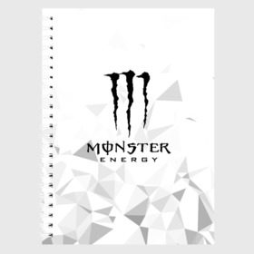 Тетрадь с принтом MONSTER ENERGY в Петрозаводске, 100% бумага | 48 листов, плотность листов — 60 г/м2, плотность картонной обложки — 250 г/м2. Листы скреплены сбоку удобной пружинной спиралью. Уголки страниц и обложки скругленные. Цвет линий — светло-серый
 | black monster | bmx | claw | cybersport | energy | monster | monster energy | moto | motocross | race | sport | киберспорт | когти | монстер энерджи | монстр | мото | мотокросс | ралли | скейтбординг | спорт | т | энергия