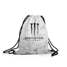 Рюкзак-мешок 3D с принтом MONSTER ENERGY  в Петрозаводске, 100% полиэстер | плотность ткани — 200 г/м2, размер — 35 х 45 см; лямки — толстые шнурки, застежка на шнуровке, без карманов и подкладки | black monster | bmx | claw | cybersport | energy | monster | monster energy | moto | motocross | race | sport | киберспорт | когти | монстер энерджи | монстр | мото | мотокросс | ралли | скейтбординг | спорт | т | энергия