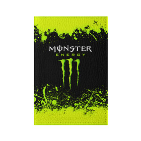 Обложка для паспорта матовая кожа с принтом MONSTER ENERGY  в Петрозаводске, натуральная матовая кожа | размер 19,3 х 13,7 см; прозрачные пластиковые крепления | black monster | bmx | claw | cybersport | energy | monster | monster energy | moto | motocross | race | sport | киберспорт | когти | монстер энерджи | монстр | мото | мотокросс | ралли | скейтбординг | спорт | т | энергия