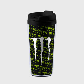 Термокружка-непроливайка с принтом MONSTER ENERGY  в Петрозаводске, внутренняя часть — пищевой пластик, наружная часть — прозрачный пластик, между ними — полиграфическая вставка с рисунком | объем — 350 мл, герметичная крышка | Тематика изображения на принте: black monster | bmx | claw | cybersport | energy | monster | monster energy | moto | motocross | race | sport | киберспорт | когти | монстер энерджи | монстр | мото | мотокросс | ралли | скейтбординг | спорт | т | энергия