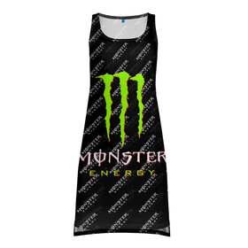 Платье-майка 3D с принтом MONSTER ENERGY | МОНСТЕР ЭНЕРДЖИ (Z) в Петрозаводске, 100% полиэстер | полуприлегающий силуэт, широкие бретели, круглый вырез горловины, удлиненный подол сзади. | black monster | bmx | claw | cybersport | energy | monster | monster energy | moto | motocross | race | sport | киберспорт | когти | монстер энерджи | монстр | мото | мотокросс | ралли | скейтбординг | спорт | т | энергия