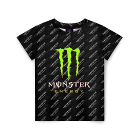 Детская футболка 3D с принтом MONSTER ENERGY (Z) в Петрозаводске, 100% гипоаллергенный полиэфир | прямой крой, круглый вырез горловины, длина до линии бедер, чуть спущенное плечо, ткань немного тянется | black monster | bmx | claw | cybersport | energy | monster | monster energy | moto | motocross | race | sport | киберспорт | когти | монстер энерджи | монстр | мото | мотокросс | ралли | скейтбординг | спорт | т | энергия