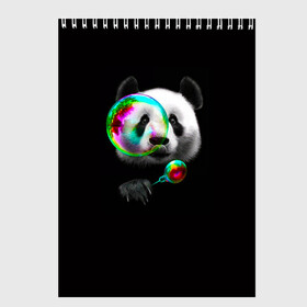 Скетчбук с принтом Панда и мыльный пузырь в Петрозаводске, 100% бумага
 | 48 листов, плотность листов — 100 г/м2, плотность картонной обложки — 250 г/м2. Листы скреплены сверху удобной пружинной спиралью | арт | животные | забавная панда | зверь панда | мыльный пузырь | панда | панды | пузырь | рисунок