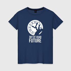 Женская футболка хлопок с принтом Back to the Future в Петрозаводске, 100% хлопок | прямой крой, круглый вырез горловины, длина до линии бедер, слегка спущенное плечо | back to the future | bttf | марти макфлай