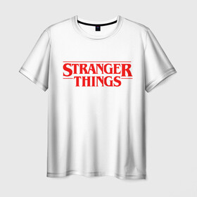 Мужская футболка 3D с принтом STRANGER THINGS в Петрозаводске, 100% полиэфир | прямой крой, круглый вырез горловины, длина до линии бедер | 11 | stranger things | одди | одиннадцатая | очень странные дела | сериалы