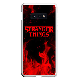 Чехол для Samsung S10E с принтом STRANGER THINGS в Петрозаводске, Силикон | Область печати: задняя сторона чехла, без боковых панелей | 011 | 11 | bright | demogorgon | fire | flame | friends don t lie | heat | light | netflix | run | stranger things | wildfire | беги | демогоргон | искры | нетфликс | огненный | огонь | одди | одиннадцатая | очень странные дела | пламя | пожар 