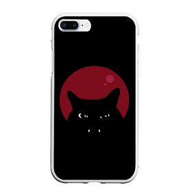 Чехол для iPhone 7Plus/8 Plus матовый с принтом Vampire Cat в Петрозаводске, Силикон | Область печати: задняя сторона чехла, без боковых панелей | art | cat | red moon | vampire | арт | вампир | животные | картинка | кот | котик | кошка | красная луна | рисунок