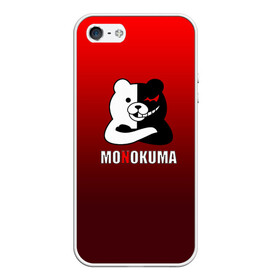 Чехол для iPhone 5/5S матовый с принтом Monokuma в Петрозаводске, Силикон | Область печати: задняя сторона чехла, без боковых панелей | anime | danganropna | monokuma | аниме | анимэ | медведь | мишка | монокума | мономишка | черно белый медведь