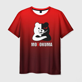 Мужская футболка 3D с принтом Monokuma в Петрозаводске, 100% полиэфир | прямой крой, круглый вырез горловины, длина до линии бедер | anime | danganropna | monokuma | аниме | анимэ | медведь | мишка | монокума | мономишка | черно белый медведь
