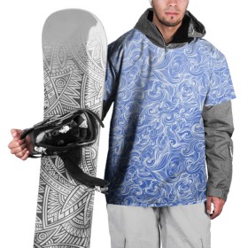 Накидка на куртку 3D с принтом Волны на голубом фоне в Петрозаводске, 100% полиэстер |  | Тематика изображения на принте: textures | абстракция | белый | вода | водный | водяной | волны | дудл | дудлинг | завитки | загогулини | линии | морской | полосы | текстуры | фон
