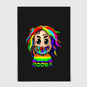 Постер с принтом 6IX9INE в Петрозаводске, 100% бумага
 | бумага, плотность 150 мг. Матовая, но за счет высокого коэффициента гладкости имеет небольшой блеск и дает на свету блики, но в отличии от глянцевой бумаги не покрыта лаком | 6 | 6ix9ine | 9 | america | gang | gangsta | gooba | keke | koko | music | rap | shark | tekashi | usa | акула | америка | музыка | реп | рэп | текаши