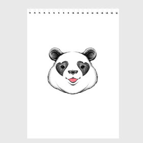 Скетчбук с принтом Panda в Петрозаводске, 100% бумага
 | 48 листов, плотность листов — 100 г/м2, плотность картонной обложки — 250 г/м2. Листы скреплены сверху удобной пружинной спиралью | Тематика изображения на принте: cute | cutie | heart | love | panda | арт | животное | животные | картинка | милая панда | панда | рисунок | сердце
