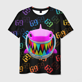 Мужская футболка 3D с принтом 6IX9INE в Петрозаводске, 100% полиэфир | прямой крой, круглый вырез горловины, длина до линии бедер | 6ix9ine | 6ix9ine  gooba | gooba | акула | сикснайн | сиксти найн | сиксти найн репер | такаши | текаши | текаши сикснайн