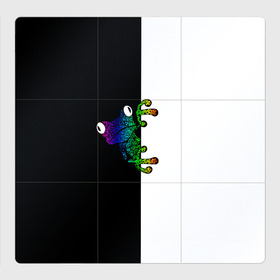 Магнитный плакат 3Х3 с принтом Лягуха в Петрозаводске, Полимерный материал с магнитным слоем | 9 деталей размером 9*9 см | Тематика изображения на принте: арт | белая | большая | всю | геометрия | глаза | голова | граффити | дикие | добрые | животные | зверь | злые | картинка | лого | лягуха | лягушка | на | опасный | пасть | пятна | пятнистая | рисунок