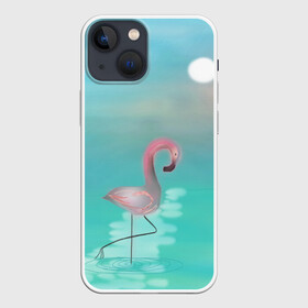 Чехол для iPhone 13 mini с принтом Фламинго в Петрозаводске,  |  | арт | гора | графика | дельфин | животные | за | закат | картинка | кит | мной | море | небо | облака | пальма | пара | песок | пляж | побережье | радуга | рисунок | следуй | солнце | сюрреализм | фламинго