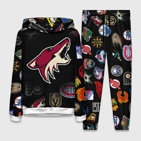 Женский костюм 3D (с толстовкой) с принтом Arizona Coyotes | NHL (Z) в Петрозаводске,  |  | anaheim ducks | arizona coyotes | boston bruins | buffalo sabres | calgary flames | canadiens de montreal | carolina hurricanes | chicago blackhawks | colorado avalanche | columbus blue jackets | dallas stars | detroit red wings | edmonton oil | hockey | 