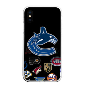 Чехол для iPhone XS Max матовый с принтом NHL Vancouver Canucks (Z) в Петрозаводске, Силикон | Область печати: задняя сторона чехла, без боковых панелей | anaheim ducks | arizona coyotes | boston bruins | buffalo sabres | canadiens de montreal | carolina hurricanes | chicago blackhawks | colorado | hockey | nhl | vancouver canucks | нхл | паттерн | спорт | хоккей