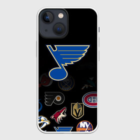 Чехол для iPhone 13 mini с принтом NHL St. Louis Blues (Z) в Петрозаводске,  |  | anaheim ducks | arizona coyotes | boston bruins | buffalo sabres | canadiens de montreal | carolina hurricanes | chicago blackhawks | colorado | hockey | nhl | st. louis blues | нхл | паттерн | спорт | хоккей