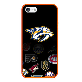 Чехол для iPhone 5/5S матовый с принтом NHL Nashville Predators (Z) в Петрозаводске, Силикон | Область печати: задняя сторона чехла, без боковых панелей | anaheim ducks | arizona coyotes | boston bruins | buffalo sabres | canadiens de montreal | carolina hurricanes | chicago blackhawks | colorado | hockey | nashville predators | nhl | нхл | паттерн | спорт | хоккей