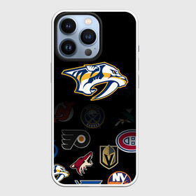 Чехол для iPhone 13 Pro с принтом NHL Nashville Predators (Z) в Петрозаводске,  |  | anaheim ducks | arizona coyotes | boston bruins | buffalo sabres | canadiens de montreal | carolina hurricanes | chicago blackhawks | colorado | hockey | nashville predators | nhl | нхл | паттерн | спорт | хоккей