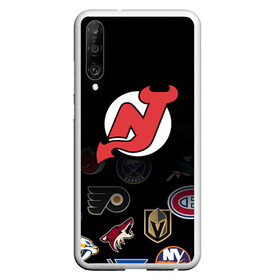 Чехол для Honor P30 с принтом NHL New Jersey Devils (Z) в Петрозаводске, Силикон | Область печати: задняя сторона чехла, без боковых панелей | anaheim ducks | arizona coyotes | boston bruins | buffalo sabres | calgary flames | carolina hurricanes | chicago blackhawks | colorado | hockey | new jersey devils | nhl | нхл | паттерн | спорт | хоккей