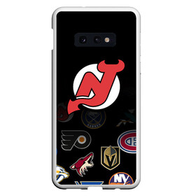 Чехол для Samsung S10E с принтом NHL New Jersey Devils (Z) в Петрозаводске, Силикон | Область печати: задняя сторона чехла, без боковых панелей | anaheim ducks | arizona coyotes | boston bruins | buffalo sabres | calgary flames | carolina hurricanes | chicago blackhawks | colorado | hockey | new jersey devils | nhl | нхл | паттерн | спорт | хоккей