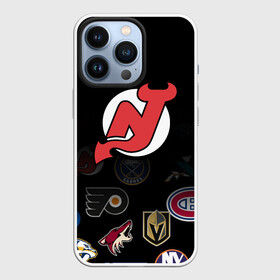 Чехол для iPhone 13 Pro с принтом NHL New Jersey Devils (Z) в Петрозаводске,  |  | anaheim ducks | arizona coyotes | boston bruins | buffalo sabres | calgary flames | carolina hurricanes | chicago blackhawks | colorado | hockey | new jersey devils | nhl | нхл | паттерн | спорт | хоккей