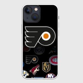 Чехол для iPhone 13 mini с принтом NHL Philadelphia Flyers | НХЛ (Z) в Петрозаводске,  |  | anaheim ducks | boston bruins | buffalo sabres | calgary flames | canadiens de montreal | carolina hurricanes | chicago blackhawks | colorado | hockey | nhl | philadelphia flyers | нхл | паттерн | спорт | хоккей