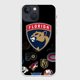 Чехол для iPhone 13 mini с принтом NHL Florida Panthers (Z) в Петрозаводске,  |  | anaheim ducks | arizona coyotes | boston bruins | buffalo sabres | calgary flames | canadiens de montreal | chicago blackhawks | colorado | florida panthers | hockey | nhl | нхл | паттерн | спорт | хоккей