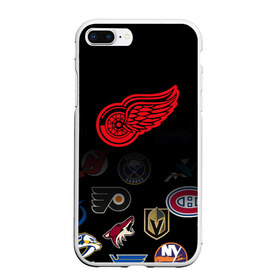 Чехол для iPhone 7Plus/8 Plus матовый с принтом NHL Detroit Red Wings (Z) в Петрозаводске, Силикон | Область печати: задняя сторона чехла, без боковых панелей | anaheim ducks | arizona coyotes | boston bruins | buffalo sabres | calgary flames | canadiens de montreal | carolina hurricanes | colorado | detroit red wings | hockey | nhl | нхл | паттерн | спорт | хоккей