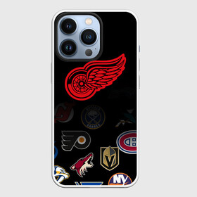 Чехол для iPhone 13 Pro с принтом NHL Detroit Red Wings (Z) в Петрозаводске,  |  | anaheim ducks | arizona coyotes | boston bruins | buffalo sabres | calgary flames | canadiens de montreal | carolina hurricanes | colorado | detroit red wings | hockey | nhl | нхл | паттерн | спорт | хоккей