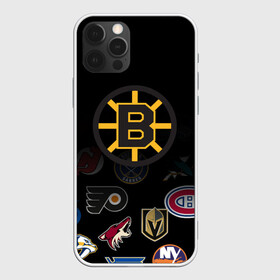 Чехол для iPhone 12 Pro с принтом NHL Boston Bruins (Z) в Петрозаводске, силикон | область печати: задняя сторона чехла, без боковых панелей | anaheim ducks | arizona coyotes | boston bruins | buffalo sabres | calgary flames | canadiens de montreal | carolina hurricanes | chicago blackhawks | colorado | hockey | nhl | нхл | паттерн | спорт | хоккей