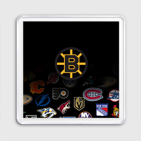 Магнит 55*55 с принтом NHL Boston Bruins (Z) в Петрозаводске, Пластик | Размер: 65*65 мм; Размер печати: 55*55 мм | anaheim ducks | arizona coyotes | boston bruins | buffalo sabres | calgary flames | canadiens de montreal | carolina hurricanes | chicago blackhawks | colorado | hockey | nhl | нхл | паттерн | спорт | хоккей