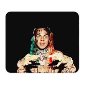 Коврик для мышки прямоугольный с принтом 6IX9INE в Петрозаводске, натуральный каучук | размер 230 х 185 мм; запечатка лицевой стороны | 6ix9ine | gooba | hernandez | tekashi