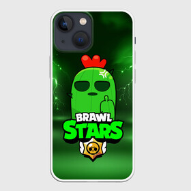 Чехол для iPhone 13 mini с принтом Brawl Stars SPIKE в Петрозаводске,  |  | Тематика изображения на принте: 8 bit | 8 бит | bibi | brawl | brawl stars | crow | leon | spike | sprout | stars | бравл | бравл старс | браво старс | игра | компьютерная | кров | леон | онлайн | старс