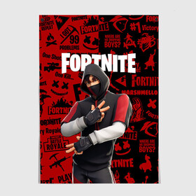 Постер с принтом FORTNITE x IKONIK в Петрозаводске, 100% бумага
 | бумага, плотность 150 мг. Матовая, но за счет высокого коэффициента гладкости имеет небольшой блеск и дает на свету блики, но в отличии от глянцевой бумаги не покрыта лаком | deadmau5 | fortnite | fortnite 2 | fortnite x маршмелло | ikonik | marshmello | ninja | ninja streamer | raven | travis scott | ворон | иконик | ниндзя | пили | рейвен | трэвис скотт | фортнайт