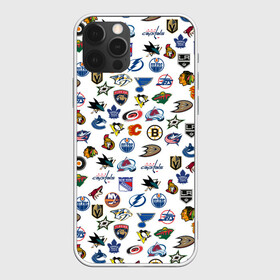 Чехол для iPhone 12 Pro с принтом NHL PATTERN | НХЛ (Z) в Петрозаводске, силикон | область печати: задняя сторона чехла, без боковых панелей | anaheim ducks | arizona coyotes | boston bruins | buffalo sabres | calgary flames | canadiens de montreal | carolina hurricanes | chicago blackhawks | colorado | hockey | nhl | нхл | паттерн | спорт | хоккей