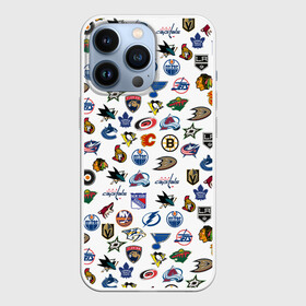 Чехол для iPhone 13 Pro с принтом NHL PATTERN | НХЛ (Z) в Петрозаводске,  |  | anaheim ducks | arizona coyotes | boston bruins | buffalo sabres | calgary flames | canadiens de montreal | carolina hurricanes | chicago blackhawks | colorado | hockey | nhl | нхл | паттерн | спорт | хоккей