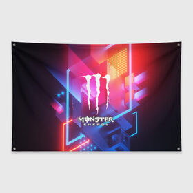 Флаг-баннер с принтом MONSTER ENERGY в Петрозаводске, 100% полиэстер | размер 67 х 109 см, плотность ткани — 95 г/м2; по краям флага есть четыре люверса для крепления | amg | auto | bmw | honda | jdm | mercedes | nissan | porsche | racing | sport | subar | toyota | автомобил | автомобильные | киа | лексус | марка | машины | митсубиси | ниссан | порше | спорт | субару | тесла | тойота | хонда