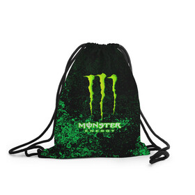 Рюкзак-мешок 3D с принтом MONSTER ENERGY в Петрозаводске, 100% полиэстер | плотность ткани — 200 г/м2, размер — 35 х 45 см; лямки — толстые шнурки, застежка на шнуровке, без карманов и подкладки | amg | auto | bmw | honda | jdm | mercedes | nissan | porsche | racing | sport | subar | toyota | автомобил | автомобильные | киа | лексус | марка | машины | митсубиси | ниссан | порше | спорт | субару | тесла | тойота | хонда