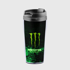 Термокружка-непроливайка с принтом MONSTER ENERGY в Петрозаводске, внутренняя часть — пищевой пластик, наружная часть — прозрачный пластик, между ними — полиграфическая вставка с рисунком | объем — 350 мл, герметичная крышка | Тематика изображения на принте: amg | auto | bmw | honda | jdm | mercedes | nissan | porsche | racing | sport | subar | toyota | автомобил | автомобильные | киа | лексус | марка | машины | митсубиси | ниссан | порше | спорт | субару | тесла | тойота | хонда