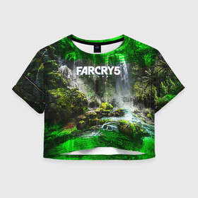 Женская футболка Crop-top 3D с принтом FARCRY5 в Петрозаводске, 100% полиэстер | круглая горловина, длина футболки до линии талии, рукава с отворотами | far cry | farcry | game | ubisof | выживание | джунгли | игры | остров | фар край