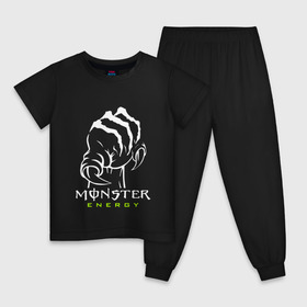 Детская пижама хлопок с принтом MONSTER ENERGY (Z) в Петрозаводске, 100% хлопок |  брюки и футболка прямого кроя, без карманов, на брюках мягкая резинка на поясе и по низу штанин
 | black monster | bmx | claw | cybersport | energy | monster | monster energy | moto | motocross | race | sport | киберспорт | когти | монстер энерджи | монстр | мото | мотокросс | ралли | скейтбординг | спорт | т | энергия