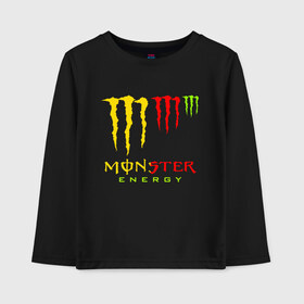 Детский лонгслив хлопок с принтом MONSTER ENERGY (Z) в Петрозаводске, 100% хлопок | круглый вырез горловины, полуприлегающий силуэт, длина до линии бедер | black monster | bmx | claw | cybersport | energy | monster | monster energy | moto | motocross | race | sport | киберспорт | когти | монстер энерджи | монстр | мото | мотокросс | ралли | скейтбординг | спорт | энергия