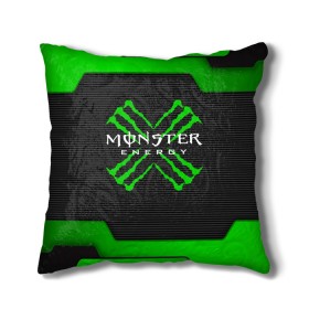 Подушка 3D с принтом MONSTER ENERGY (Z) в Петрозаводске, наволочка – 100% полиэстер, наполнитель – холлофайбер (легкий наполнитель, не вызывает аллергию). | состоит из подушки и наволочки. Наволочка на молнии, легко снимается для стирки | black monster | bmx | claw | cybersport | energy | monster | monster energy | moto | motocross | race | sport | киберспорт | когти | монстер энерджи | монстр | мото | мотокросс | ралли | скейтбординг | спорт | энергия