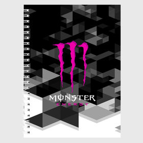 Тетрадь с принтом MONSTER ENERGY (Z) в Петрозаводске, 100% бумага | 48 листов, плотность листов — 60 г/м2, плотность картонной обложки — 250 г/м2. Листы скреплены сбоку удобной пружинной спиралью. Уголки страниц и обложки скругленные. Цвет линий — светло-серый
 | black monster | bmx | claw | cybersport | energy | monster | monster energy | moto | motocross | race | sport | киберспорт | когти | монстер энерджи | монстр | мото | мотокросс | ралли | скейтбординг | спорт | энергия