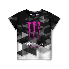 Детская футболка 3D с принтом MONSTER ENERGY (Z) в Петрозаводске, 100% гипоаллергенный полиэфир | прямой крой, круглый вырез горловины, длина до линии бедер, чуть спущенное плечо, ткань немного тянется | black monster | bmx | claw | cybersport | energy | monster | monster energy | moto | motocross | race | sport | киберспорт | когти | монстер энерджи | монстр | мото | мотокросс | ралли | скейтбординг | спорт | энергия