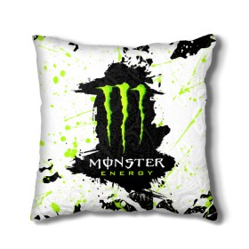 Подушка 3D с принтом MONSTER ENERGY (Z) в Петрозаводске, наволочка – 100% полиэстер, наполнитель – холлофайбер (легкий наполнитель, не вызывает аллергию). | состоит из подушки и наволочки. Наволочка на молнии, легко снимается для стирки | black monster | bmx | claw | cybersport | energy | monster | monster energy | moto | motocross | race | sport | киберспорт | когти | монстер энерджи | монстр | мото | мотокросс | ралли | скейтбординг | спорт | т | энергия