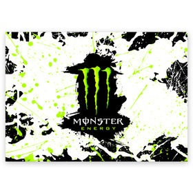 Поздравительная открытка с принтом MONSTER ENERGY (Z) в Петрозаводске, 100% бумага | плотность бумаги 280 г/м2, матовая, на обратной стороне линовка и место для марки
 | black monster | bmx | claw | cybersport | energy | monster | monster energy | moto | motocross | race | sport | киберспорт | когти | монстер энерджи | монстр | мото | мотокросс | ралли | скейтбординг | спорт | т | энергия